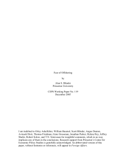 Fear of Offshoring by Alan S. Blinder Princeton University CEPS