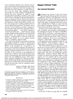 Sepsis Clinical Trials - CHEST Publications