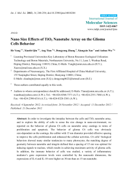 Nano Size Effects of TiO2 Nanotube Array on the Glioma Cells