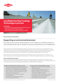Cool Reflective Roof Coatings Technology in practice Supporting an