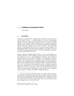 Conditions on Agreement in Yimas