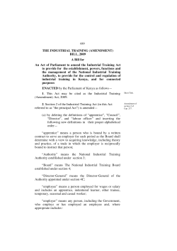 The Industrial Training (Amendment)