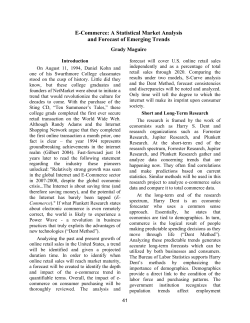 E-Commerce: A Statistical Market Analysis and Forecast of