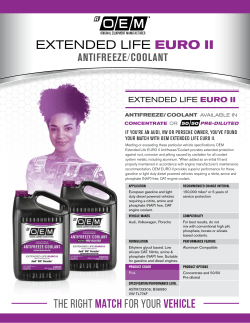spec sheet - OEM Antifreeze/Coolant