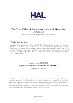 The Tree Width of Separation Logic with Recursive Definitions