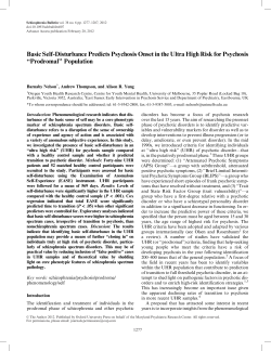 Basic Self-Disturbance Predicts Psychosis Onset