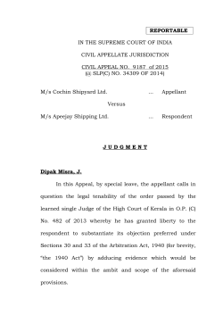 CA No.9187 of 2015 Cochin Shipyard Ltd. vs. Apeejay Shipping Ltd.