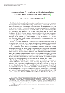 Intergenerational Occupational Mobility in Great Britain