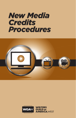New Media Credits Procedures - Writers Guild of America, West