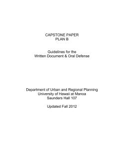 CAPSTONE PAPER PLAN B Guidelines for the Written Document