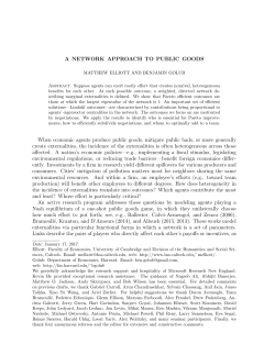 A NETWORK APPROACH TO PUBLIC GOODS When economic