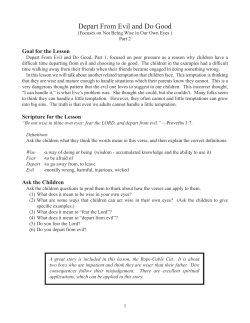 Depart From Evil and Do Good