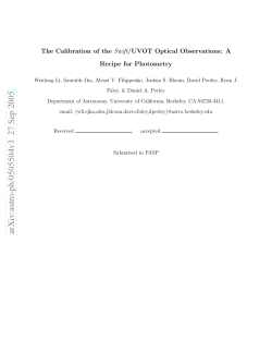The Calibration of the Swift/UVOT Optical Observations: A Recipe for