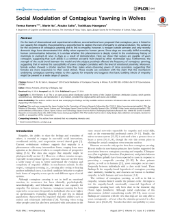 Social Modulation of Contagious Yawning in Wolves