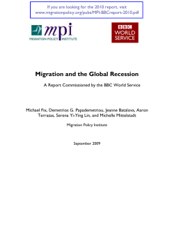 Migration and the Global Recession