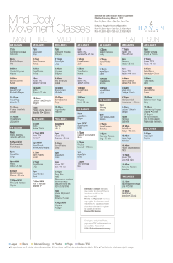 Mind Body Classes - Columbia Association