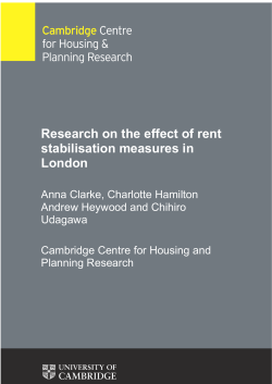 Research on the effect of rent stabilisation