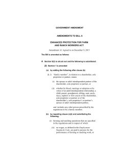 AMENDMENTS TO BILL 6 ENHANCED PROTECTION FOR FARM