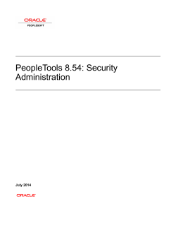 PeopleTools 8.54: Security Administration
