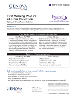 First Morning Void vs. 24-Hour Collection