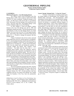 Geothermal Pipeline - Geothermal Progress Monitor