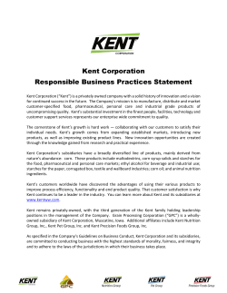 Kent Corporation Responsible Business Practices Statement