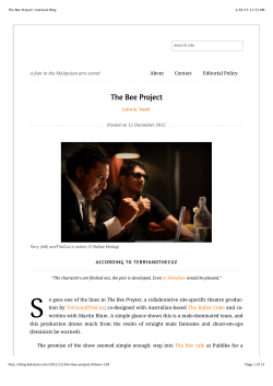 The Bee Project | Kakiseni Blog