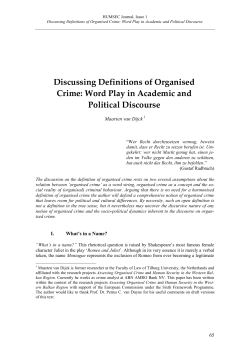 Discussing Definitions of Organised Crime: Word Play in