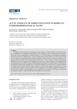acute toxicity of sodium selenite in rodents