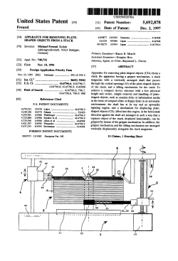 Apparatus for removing plate-shaped objects from a stack