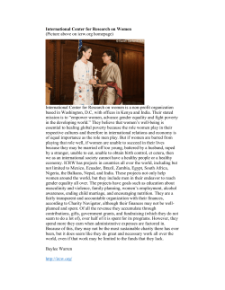 International Center for Research on Women (Picture above on icrw