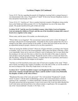 Leviticus Chapter 24 Continued