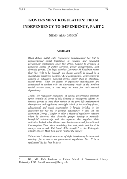 government regulation: from independency to dependency