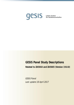 GESIS Panel Study Descriptions