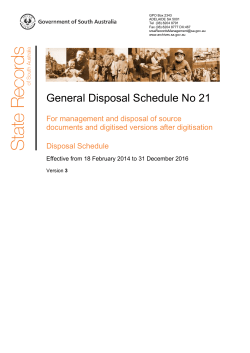 General Disposal Schedule No. 21 - State Records of South Australia