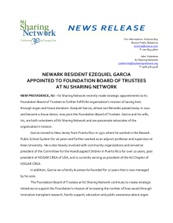NEWS RELEASE - NJ Sharing Network