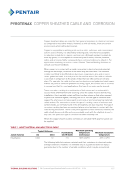 Pyrotenax copper sheathed cable and corrosion