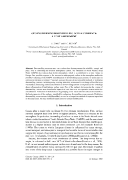GEOENGINEERING DOWNWELLING OCEAN CURRENTS: A