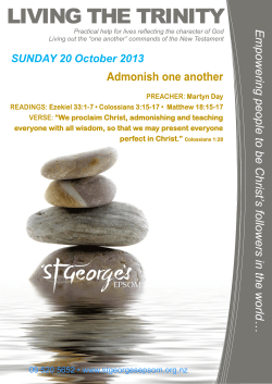 Notes 20.10.2013 - St Georges Church, Epsom