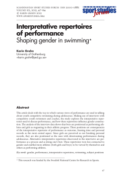 Interpretative repertoires of performance Shaping gender in