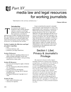 media law and legal resources for working journalists