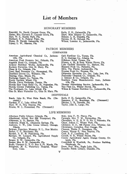 List of Members - Florida State Horticultural Society