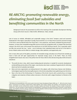 RE-ARCTIC: promoting renewable energy, eliminating fossil