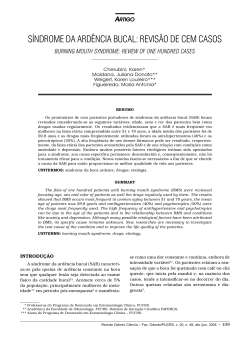 S&Iacute;NDROME DA ARD&Ecirc;NCIA BUCAL: REVIS&Atilde;O DE CEM CASOS