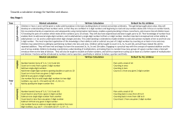 Calculation Policy - Pashley Down School
