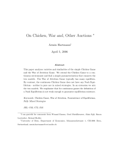 On Chicken, War and, Other Auctions &lowast;