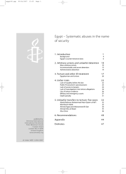 Egypt &ndash; Systematic abuses in the name of security