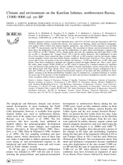 Climate and environment on the Karelian Isthmus, northwestern