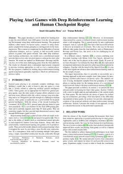Playing Atari Games with Deep Reinforcement