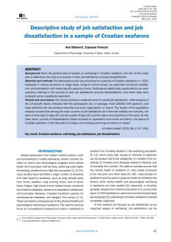 Descriptive study of job satisfaction and job dissatisfaction in a